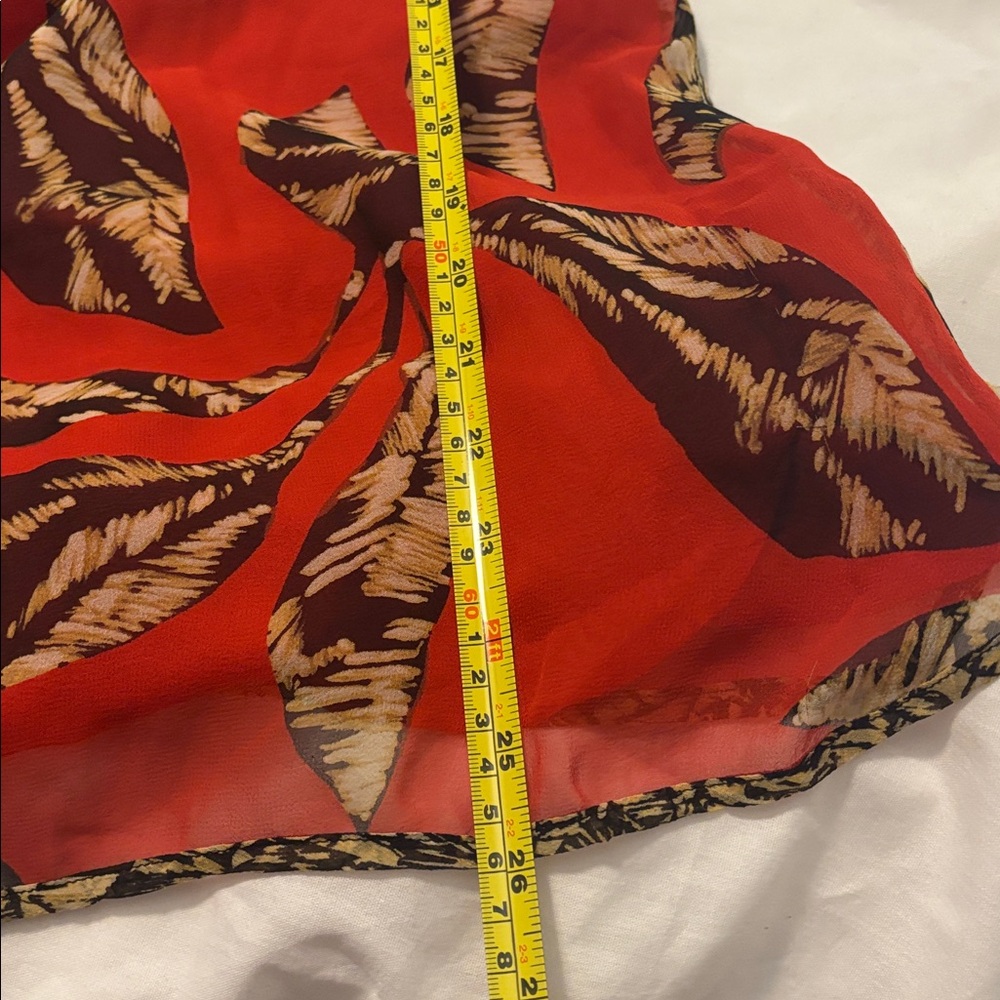 VIX PAULA HERMANNY red & Tan tropical mini dress 100% silk SZ M resort wear NWT - Picture 9 of 14